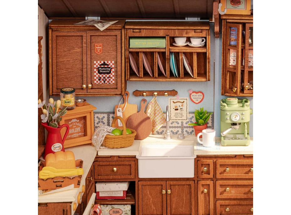 ROBOTIME Rolife DIY House: Pečenie v kuchyni s LED osvetlením