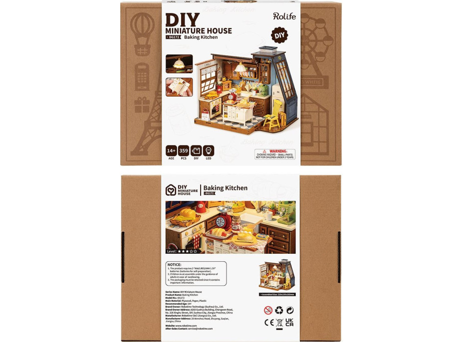 ROBOTIME Rolife DIY House: Pečenie v kuchyni s LED osvetlením