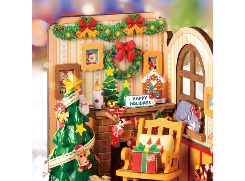 ROBOTIME Rolife DIY House: Vianoce pri krbe 73 dielikov