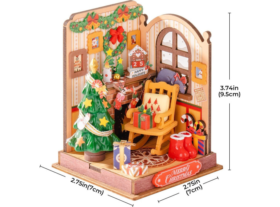 ROBOTIME Rolife DIY House: Vianoce pri krbe 73 dielikov