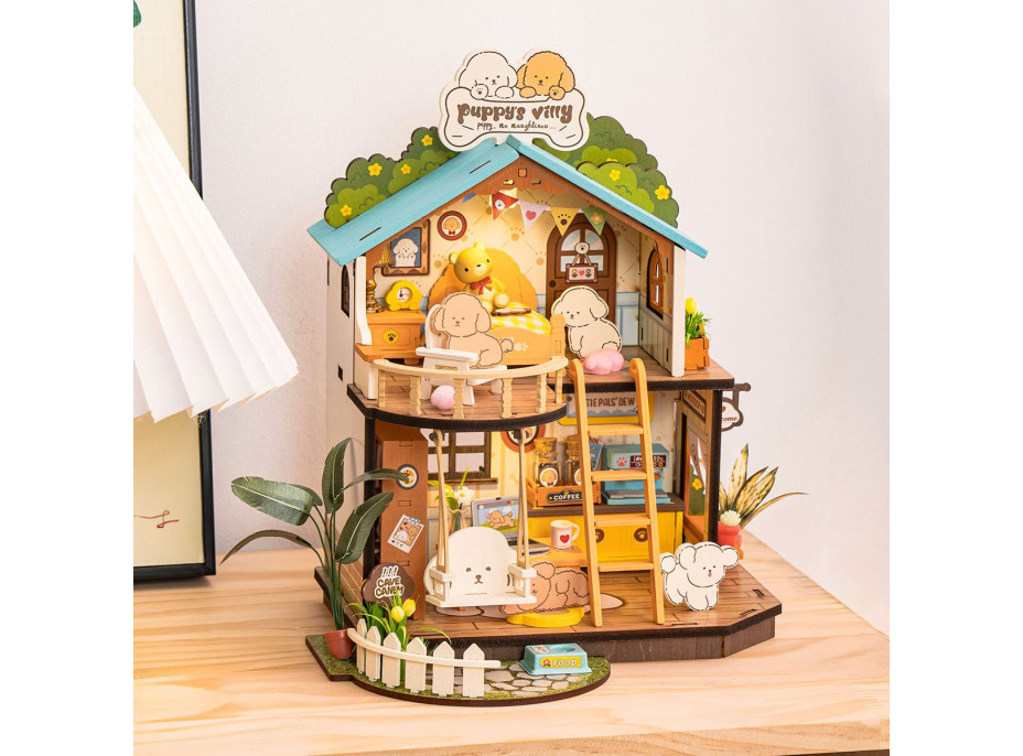 ROBOTIME Rolife DIY House: Vila pre psíkov s LED osvetlením