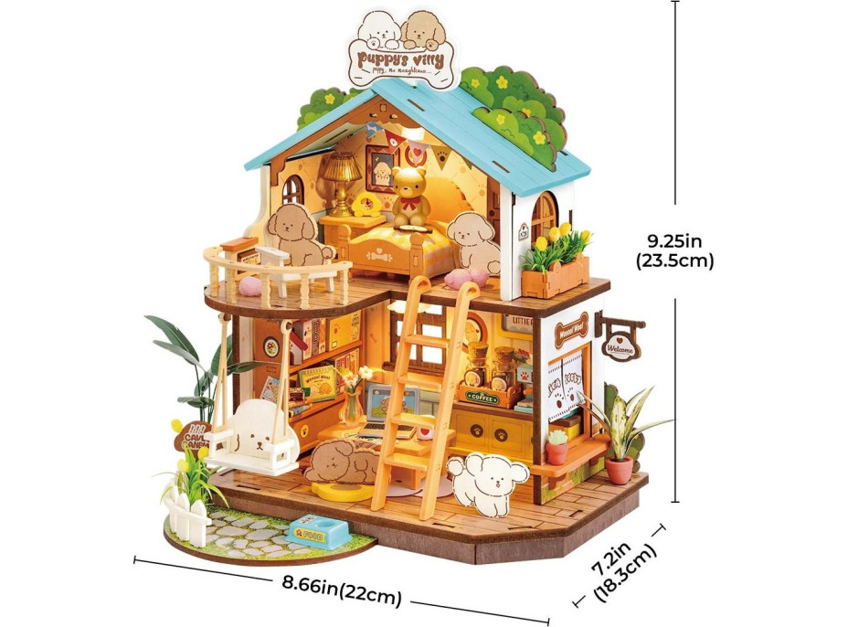 ROBOTIME Rolife DIY House: Vila pre psíkov s LED osvetlením