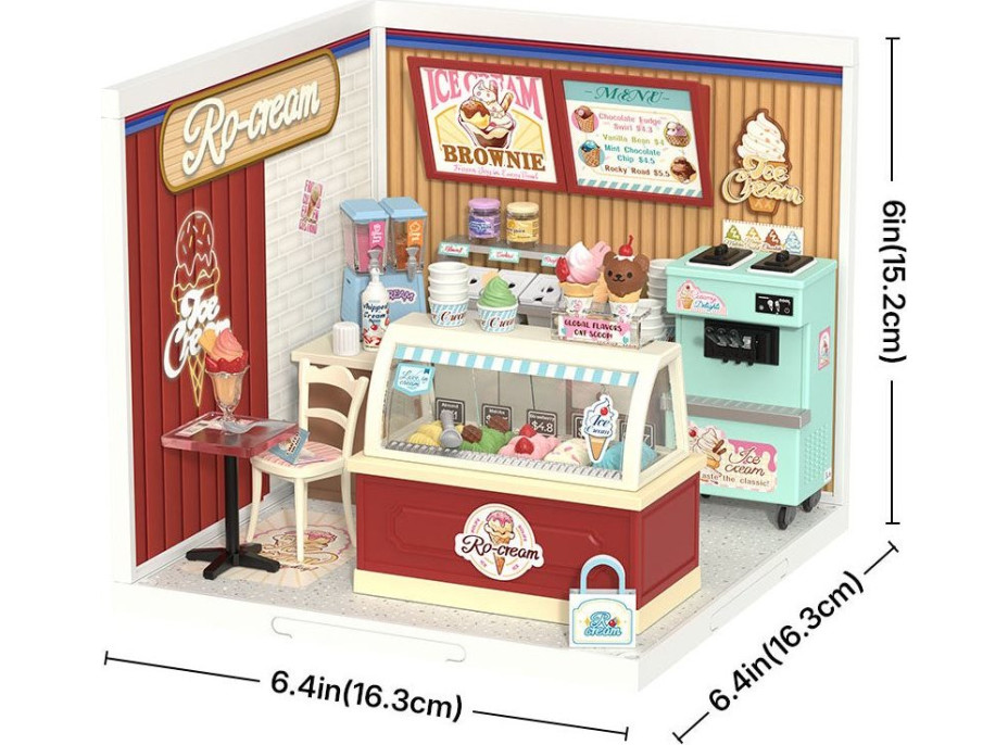 ROBOTIME Rolife DIY House: Zmrzlináreň s LED osvetlením 144 dielikov