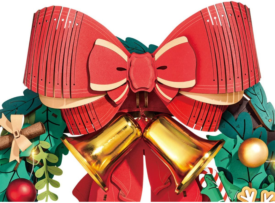 ROBOTIME Rolife Svietiace 3D drevené puzzle Adventný veniec 252 dielikov