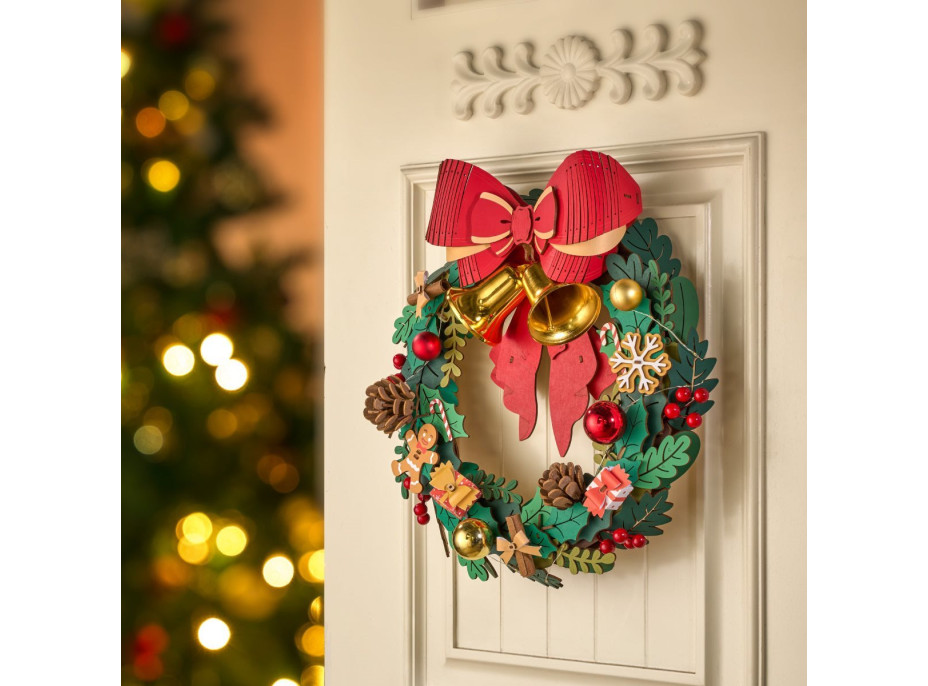 ROBOTIME Rolife Svietiace 3D drevené puzzle Adventný veniec 252 dielikov