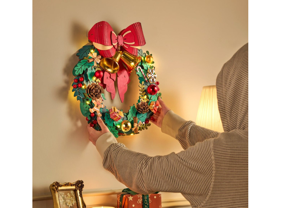 ROBOTIME Rolife Svietiace 3D drevené puzzle Adventný veniec 252 dielikov