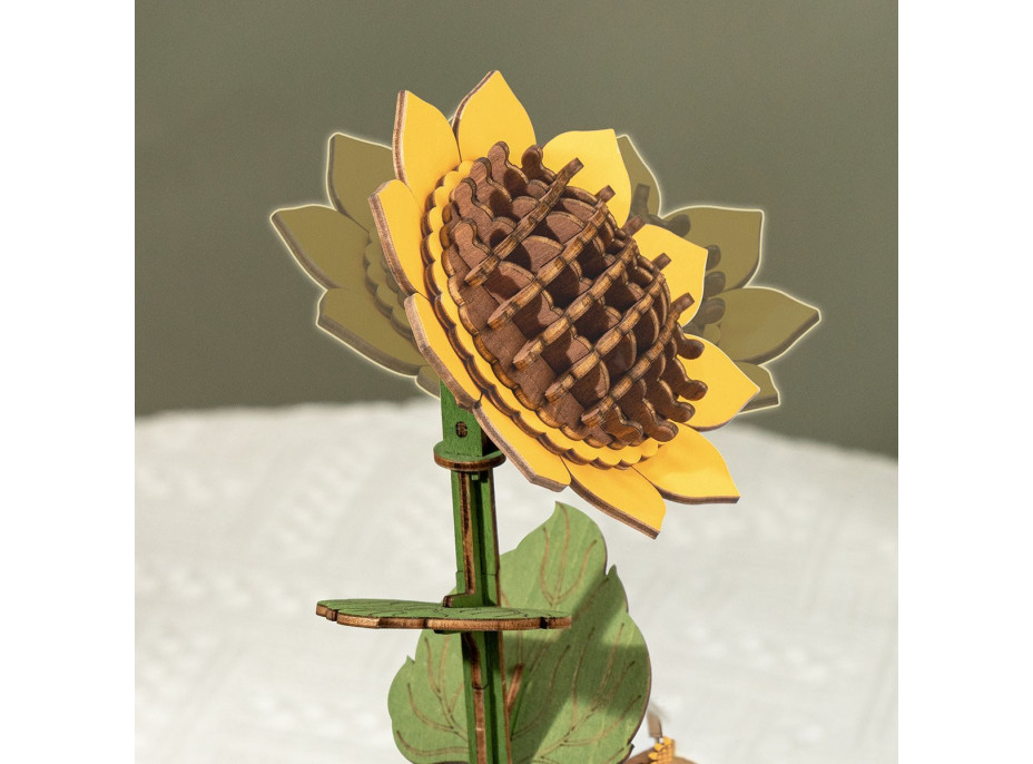 ROBOTIME Rowood 3D drevené puzzle Slnečnica 86 dielikov