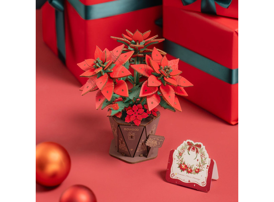 ROBOTIME Rowood 3D drevené puzzle Vianočná hviezda 153 dielikov