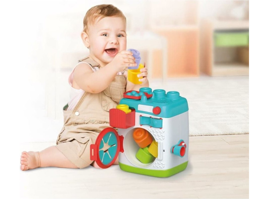 CLEMENTONI Soft Clemmy Vkladacia senzorická práčka s kockami