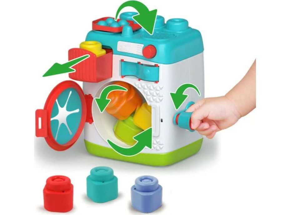 CLEMENTONI Soft Clemmy Vkladacia senzorická práčka s kockami