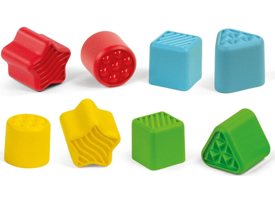 CLEMENTONI Soft Clemmy Vkladací senzorický autobus Bing s 8 kockami