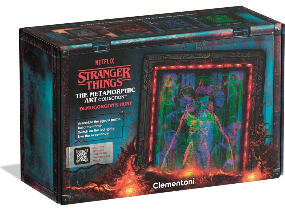 CLEMENTONI Svietiace metamorfické puzzle Stranger Things: Lov Demogorgona 520 dielikov