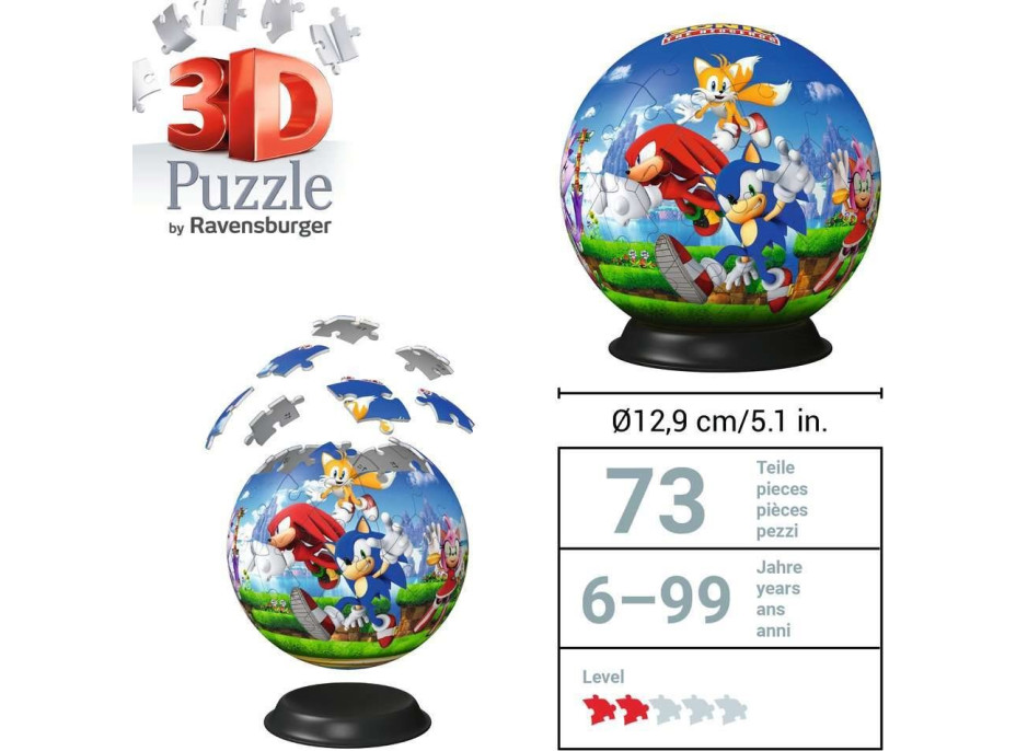 RAVENSBURGER 3D Puzzleball Sonic 72 dielikov