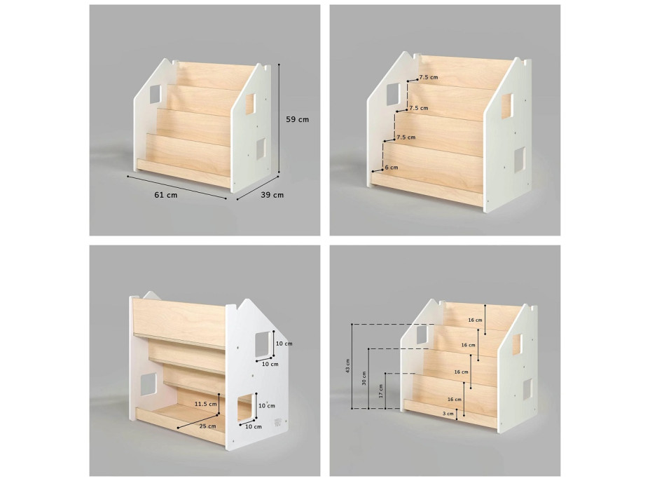 BusyKids Stojan na knihy biely