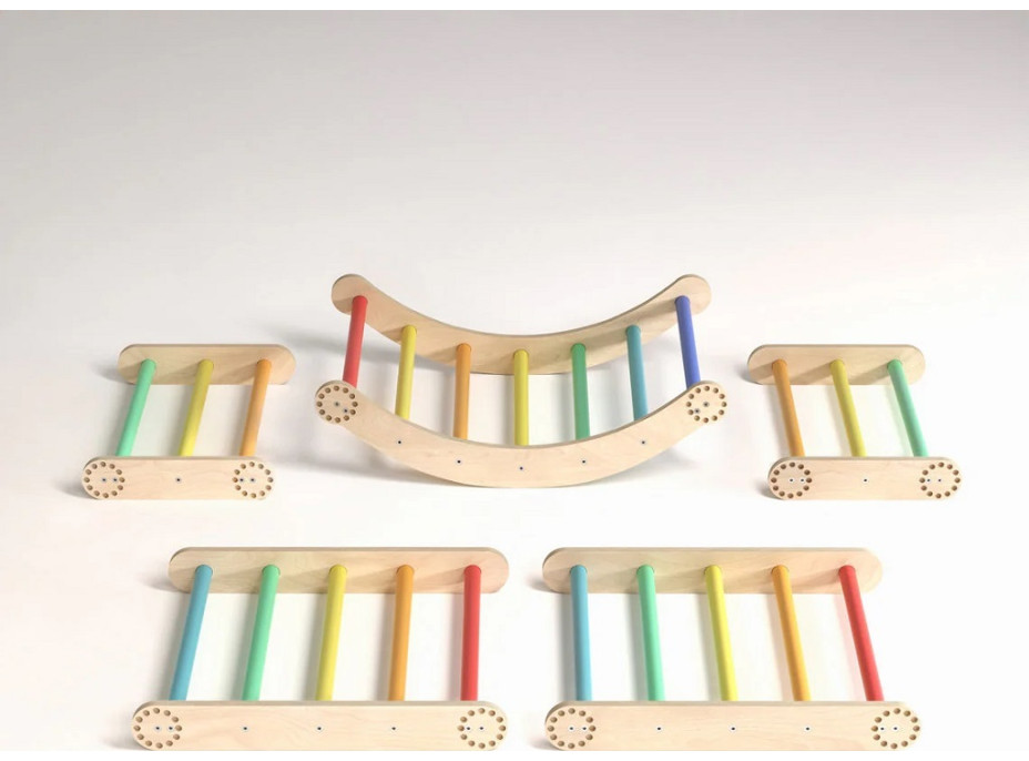 BusyKids Veľká skladacia lezecká zostava dúhová