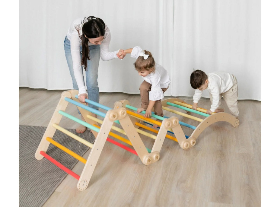 BusyKids Veľká skladacia lezecká zostava dúhová