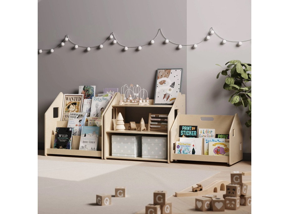 BusyKids Obojstranná knižnica na kolieskach