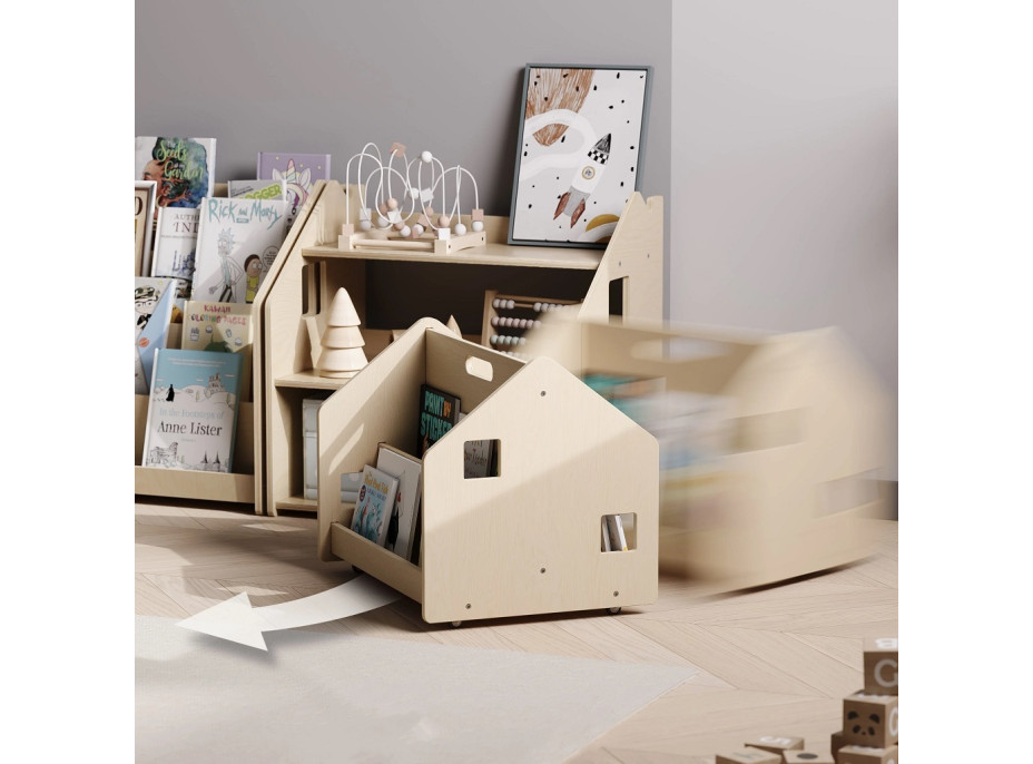 BusyKids Obojstranná knižnica na kolieskach