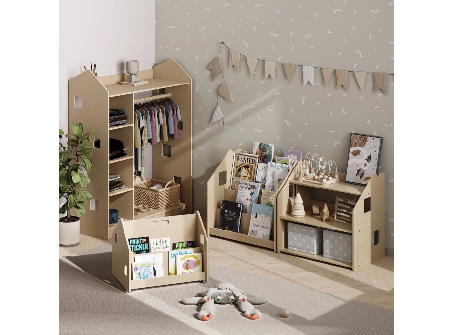 BusyKids Obojstranná knižnica na kolieskach