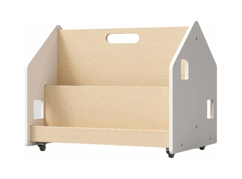 BusyKids Obojstranná knižnica na kolieskach biela