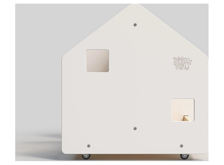 BusyKids Obojstranná knižnica na kolieskach biela