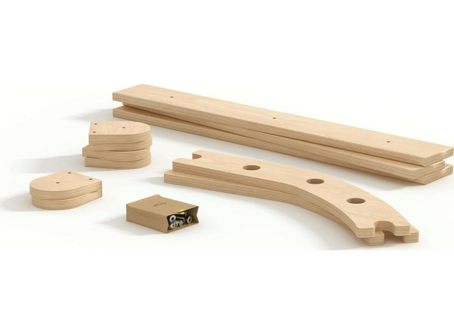 BusyKids Drevené domáce rebriny s hrazdou nelakované