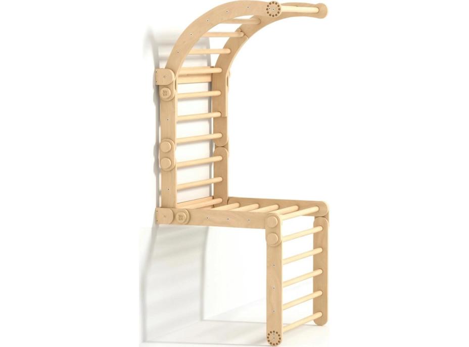 BusyKids Drevené domáce rebriny s hrazdou nelakované