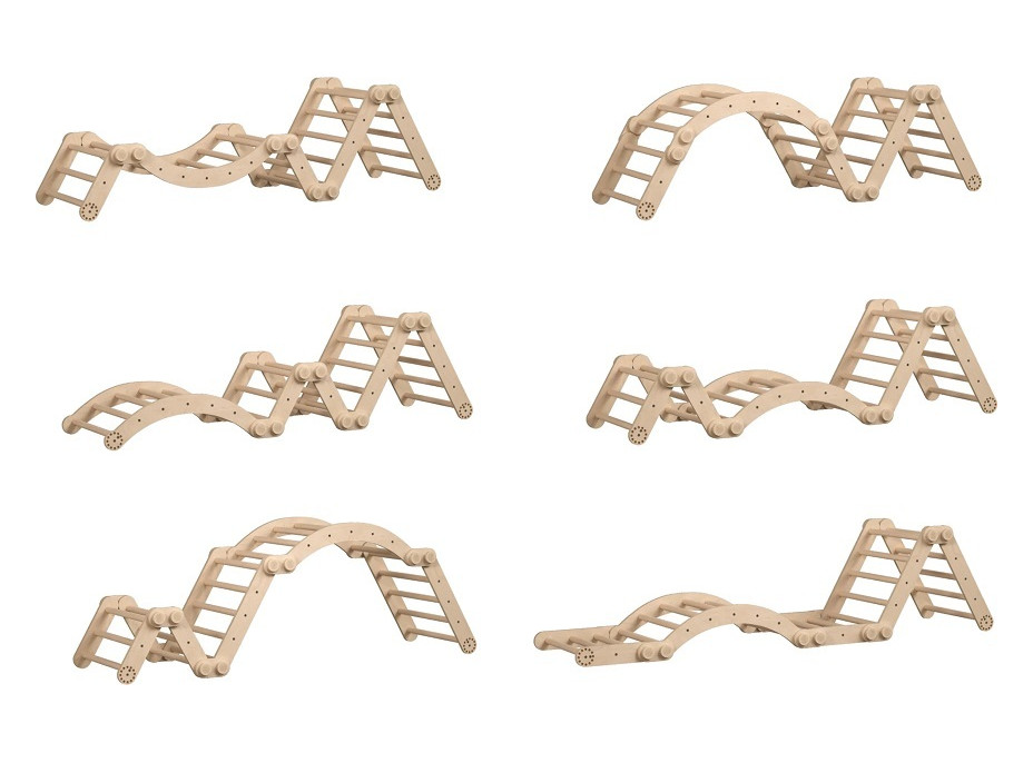 BusyKids Drevené domáce rebriny s hrazdou nelakované