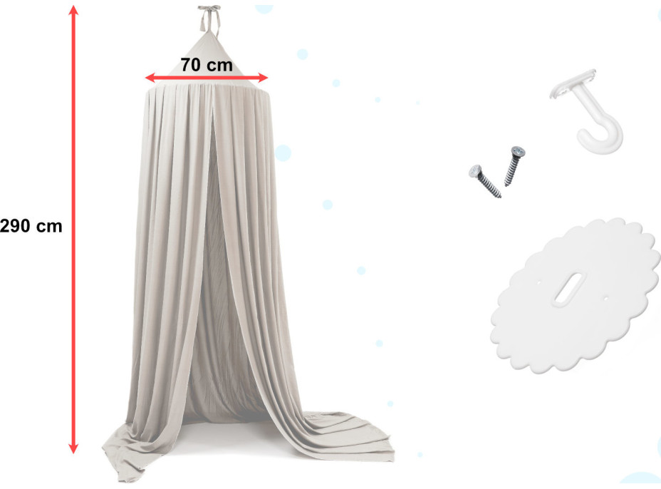 Baldachýn do detskej izby - šedý