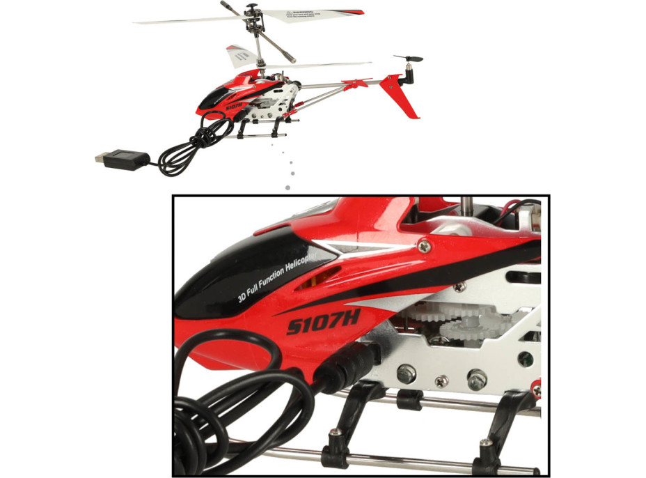 SYMA S107H RC vrtuľník 2,4 GHz RTF - červený