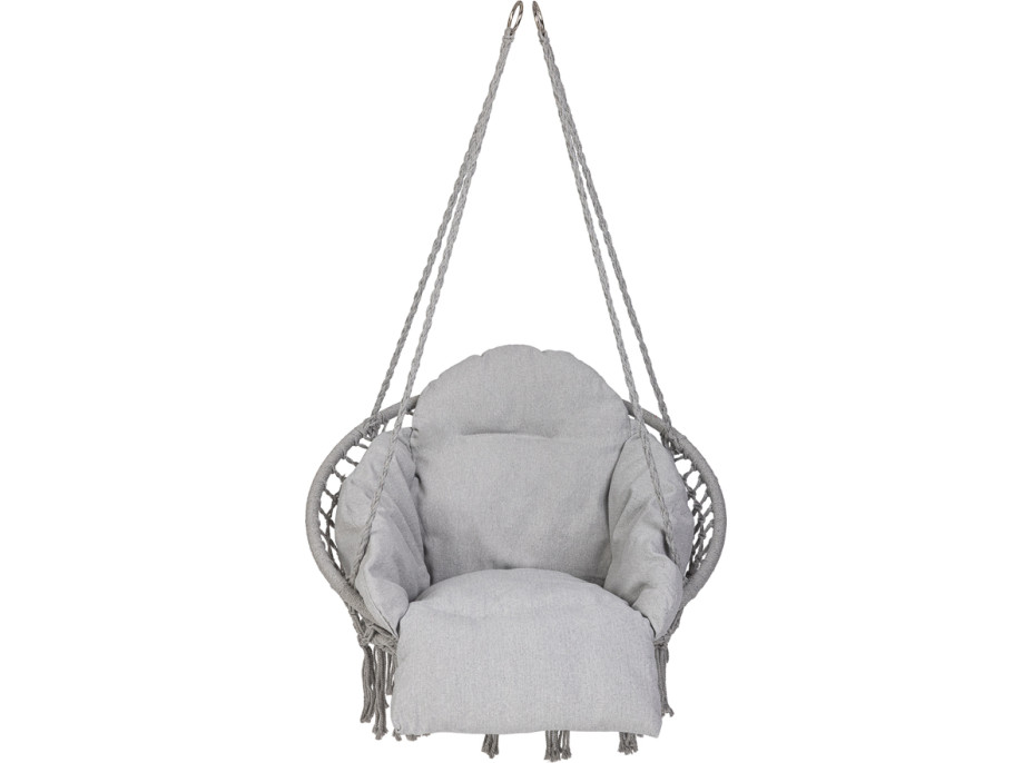 Hojdacie kreslo LUARO s operadlom - šedé - 80 cm + vankúš XXL