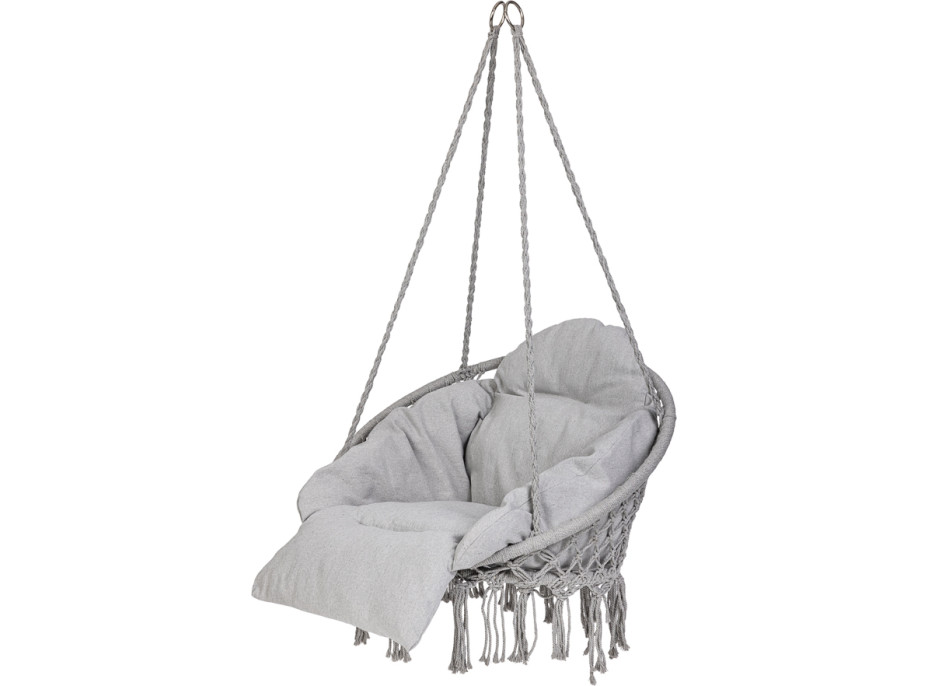 Hojdacie kreslo LUARO s operadlom - šedé - 80 cm + vankúš XXL