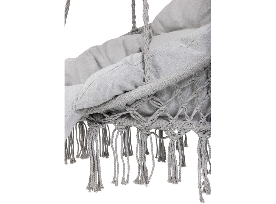 Hojdacie kreslo LUARO s operadlom - šedé - 80 cm + vankúš XXL