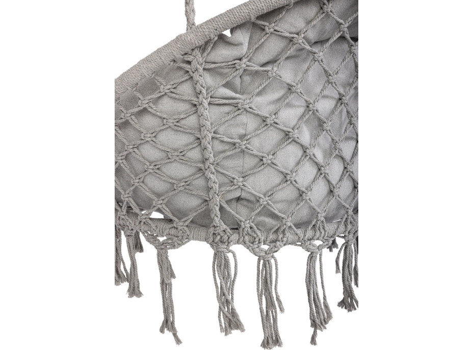 Hojdacie kreslo LUARO s operadlom - šedé - 80 cm + vankúš XXL