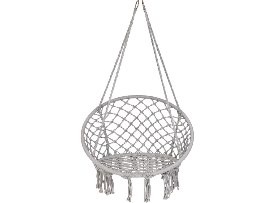 Hojdacie kreslo LUARO s operadlom - šedé - 80 cm + vankúš XXL