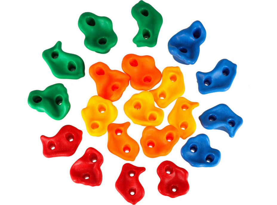 Lezecké úchyty pre deti - farebné 20 ks + skrutky