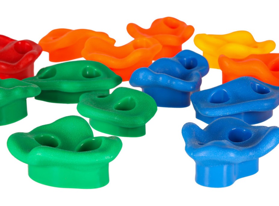 Lezecké úchyty pre deti - farebné 20 ks + skrutky