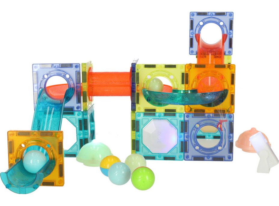 Svietiaca magnetická guličková dráha - 49 prvkov