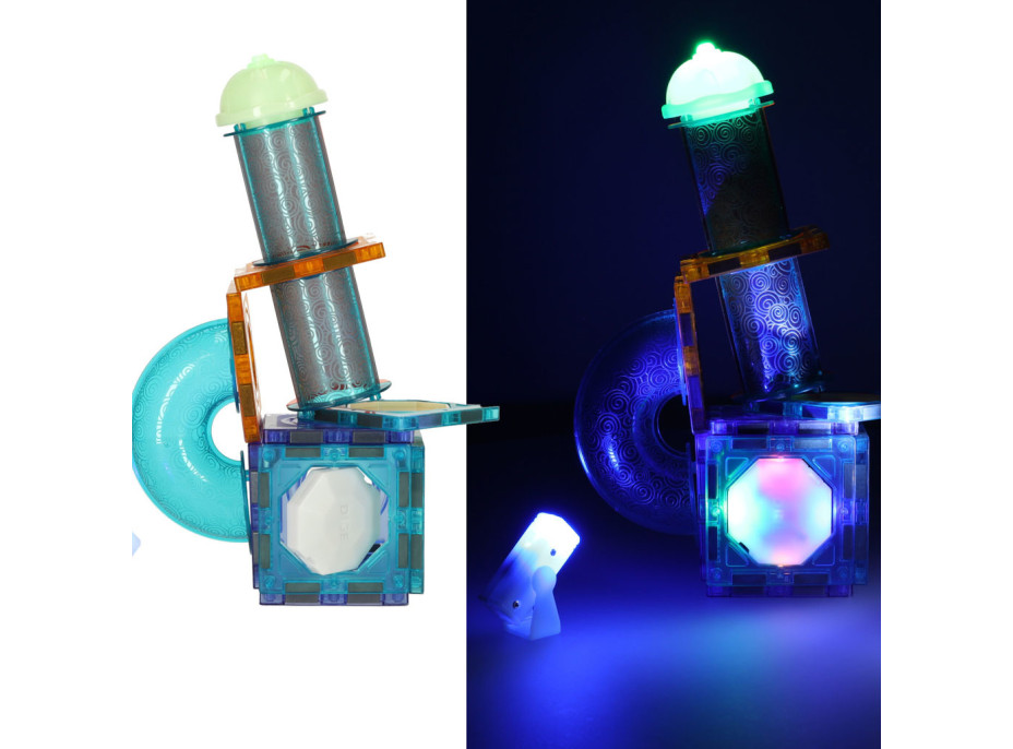 Svietiaca magnetická guličková dráha - 49 prvkov