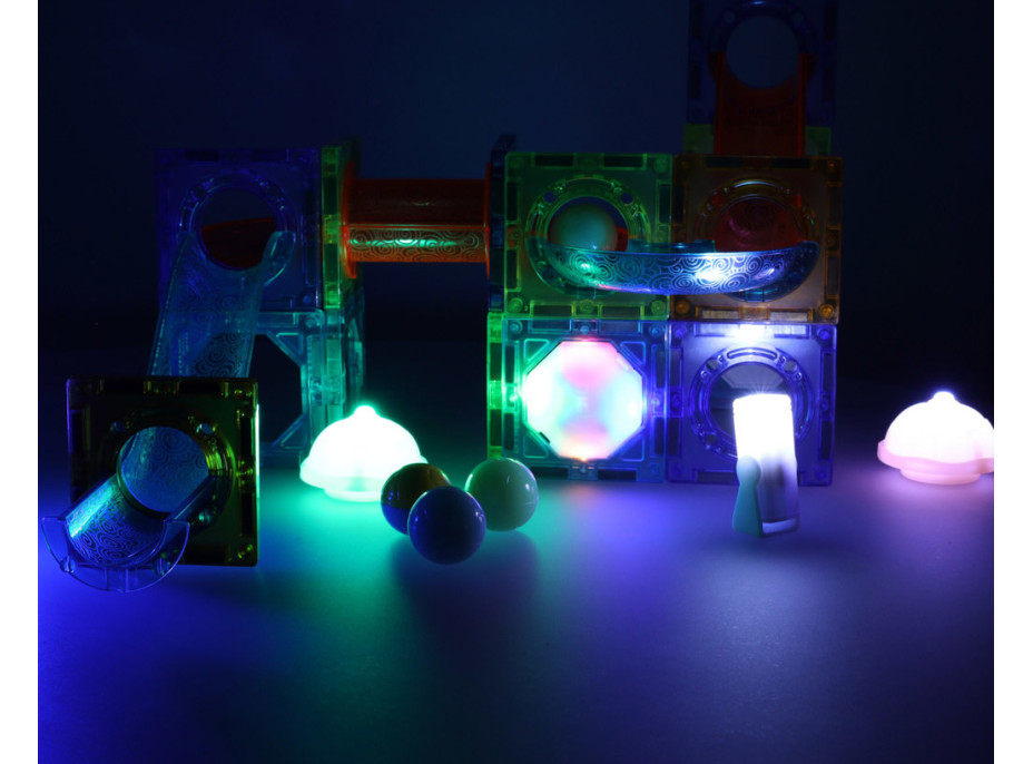 Svietiaca magnetická guličková dráha - 49 prvkov