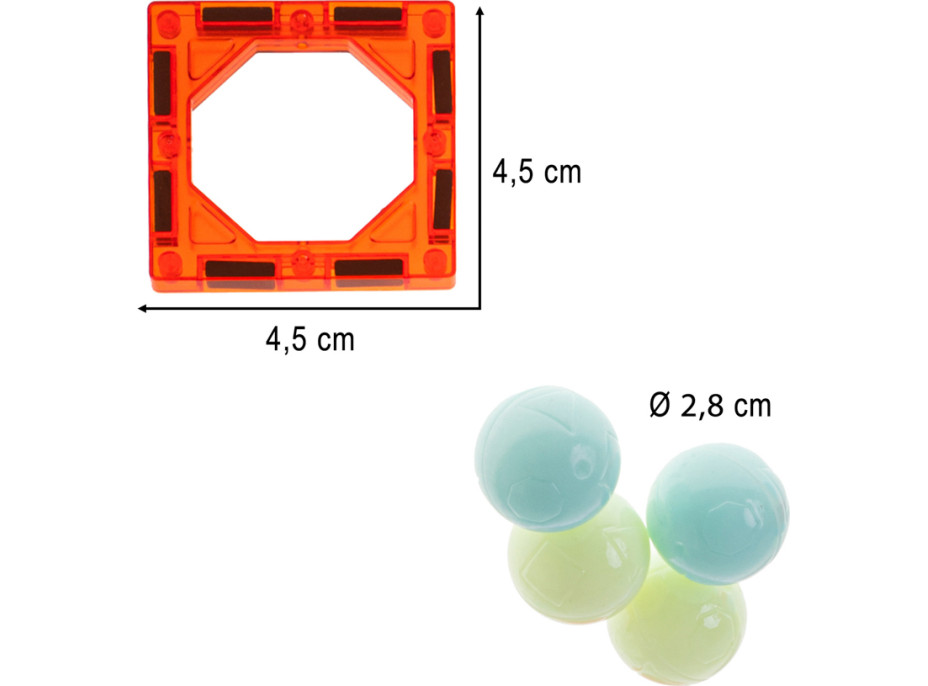 Svietiaca magnetická guličková dráha - 49 prvkov