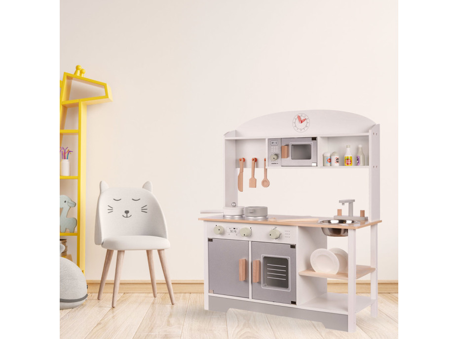 Detská drevená kuchynka MDF MODERN CLASSIC + príslušenstvo