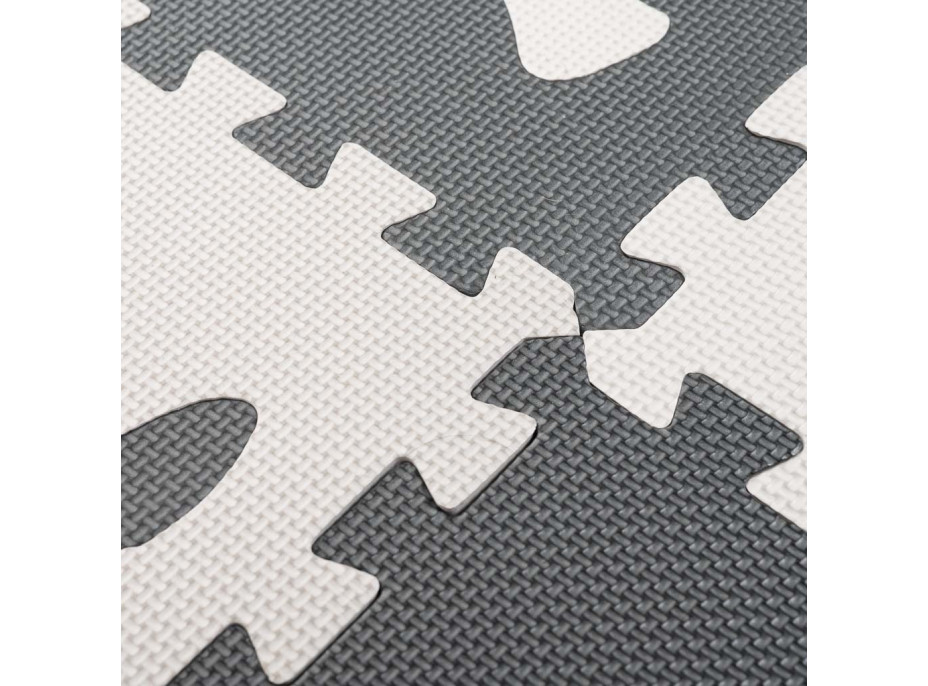 Penová puzzle podložka pre deti 9 prvkov - šedá/ecru - 85cm x 85cm x 1cm