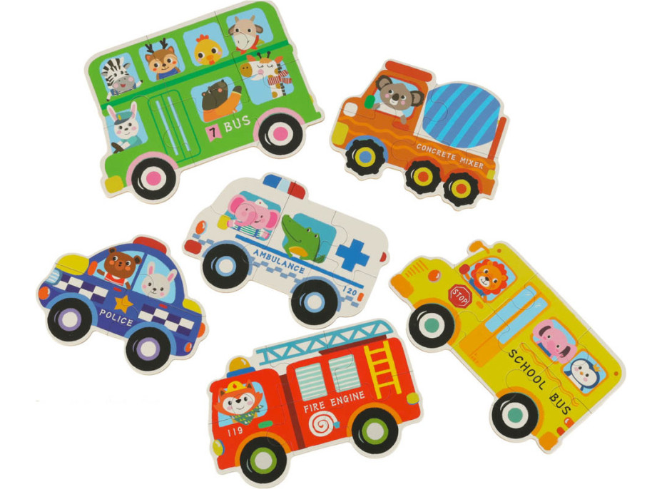Puzzle v plechovke - Vozidlá - 30 dielikov