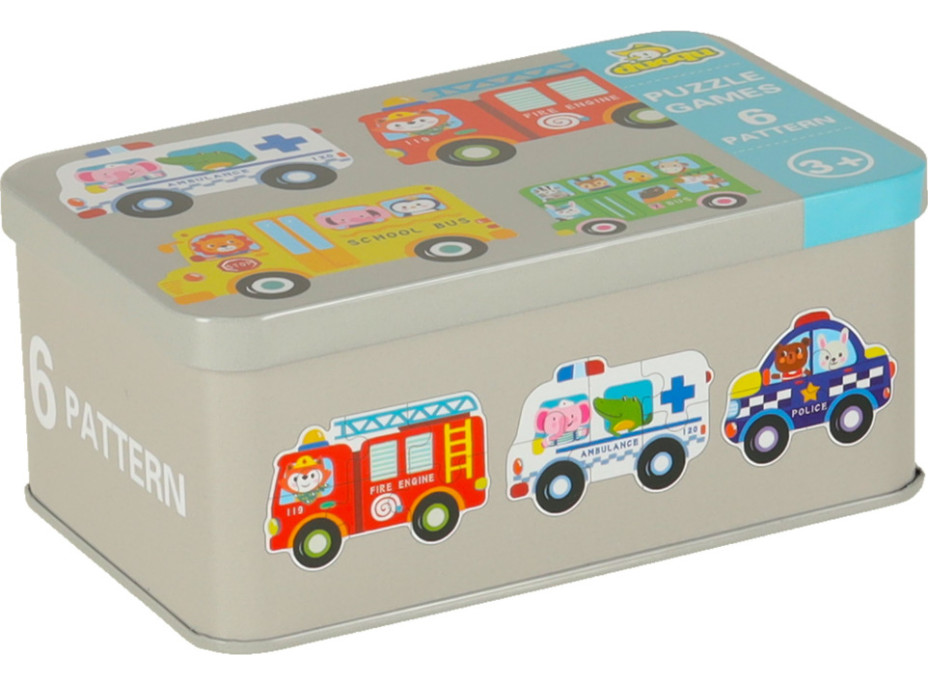 Puzzle v plechovke - Vozidlá - 30 dielikov