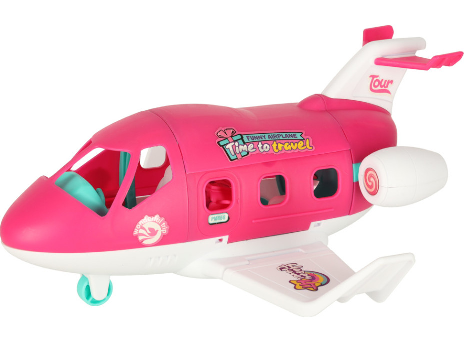 Lietadlo pre bábiky s letuškou - ružové