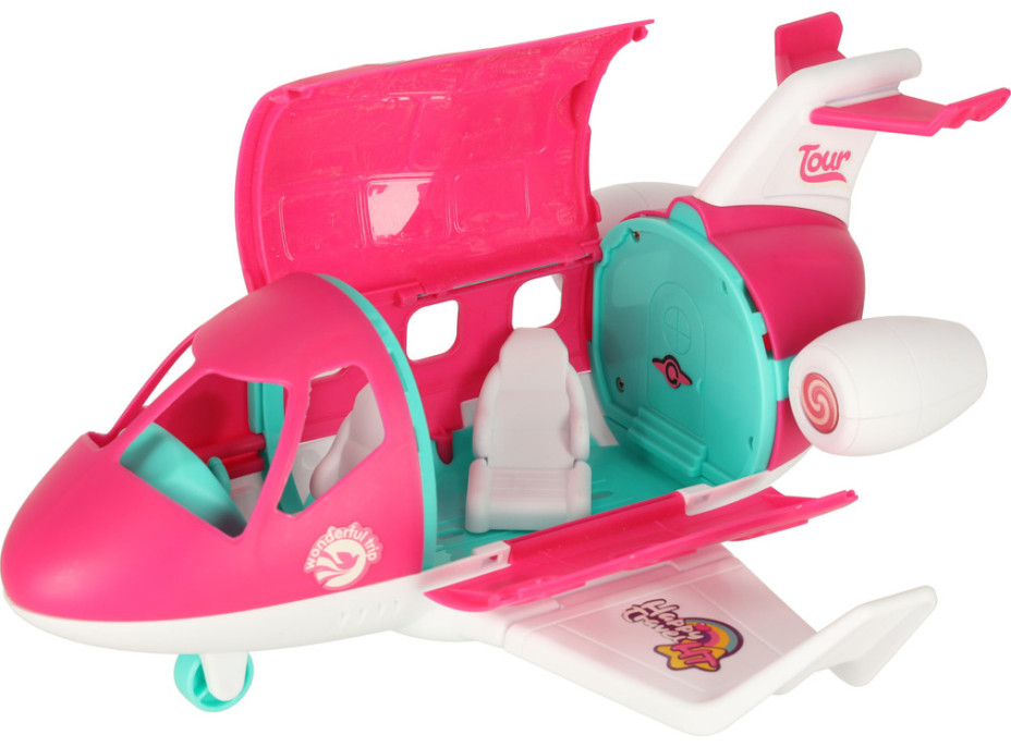 Lietadlo pre bábiky s letuškou - ružové