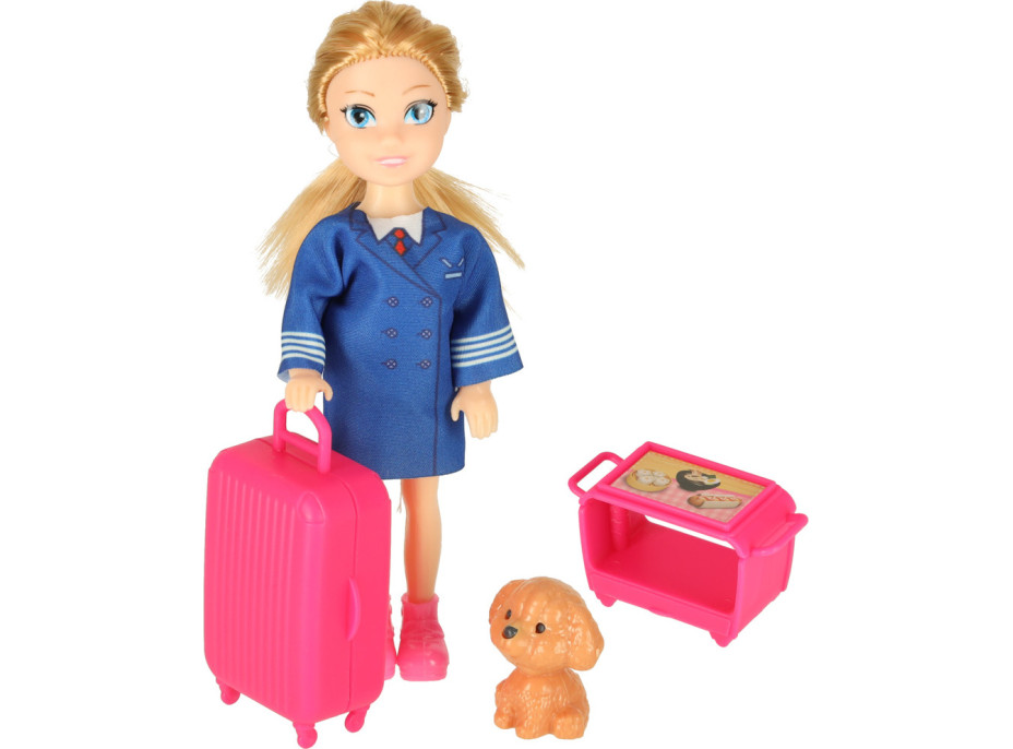 Lietadlo pre bábiky s letuškou - ružové