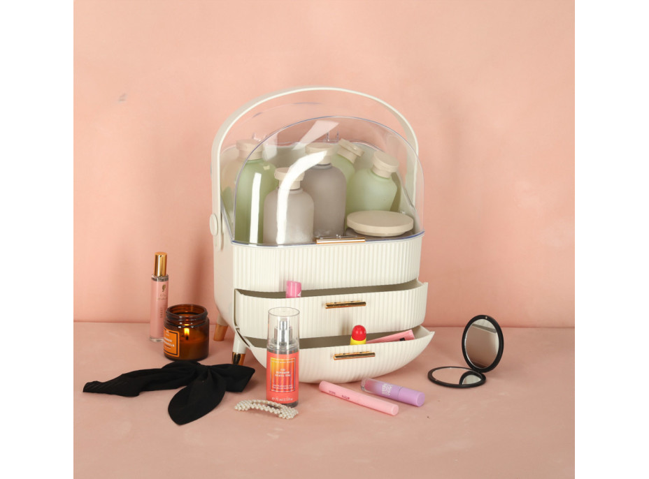 Organizér na kozmetiku - biely