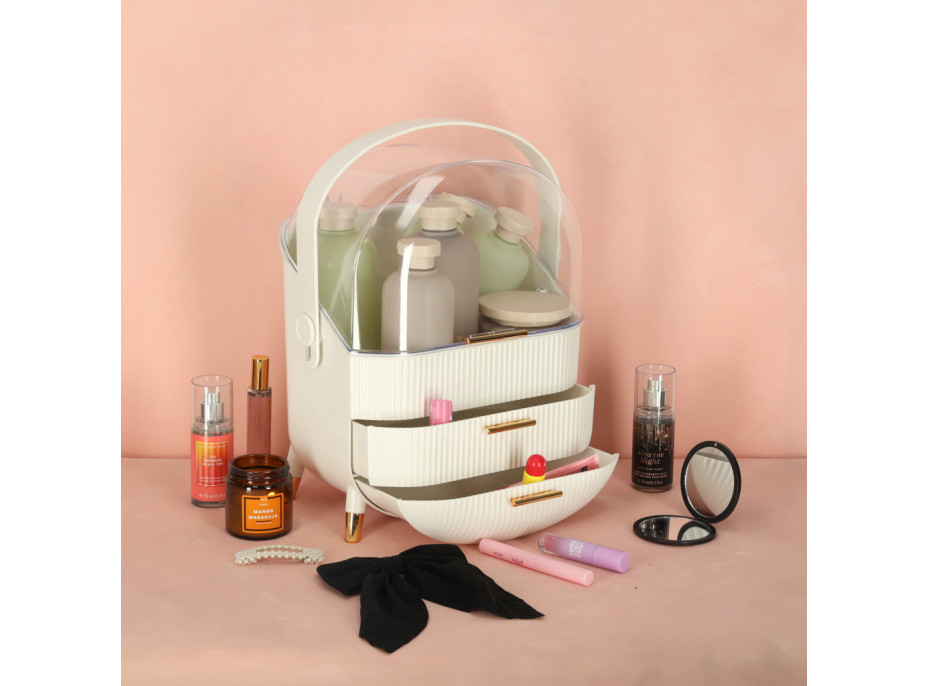 Organizér na kozmetiku - biely